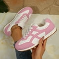 thumbnail image 4 of Fashion Sneakers for Women Color Block Casual Running Shoes Lace up Nonslip Workout Athletic Walking Tennis Shoes Pink Size 9, 4 of 6