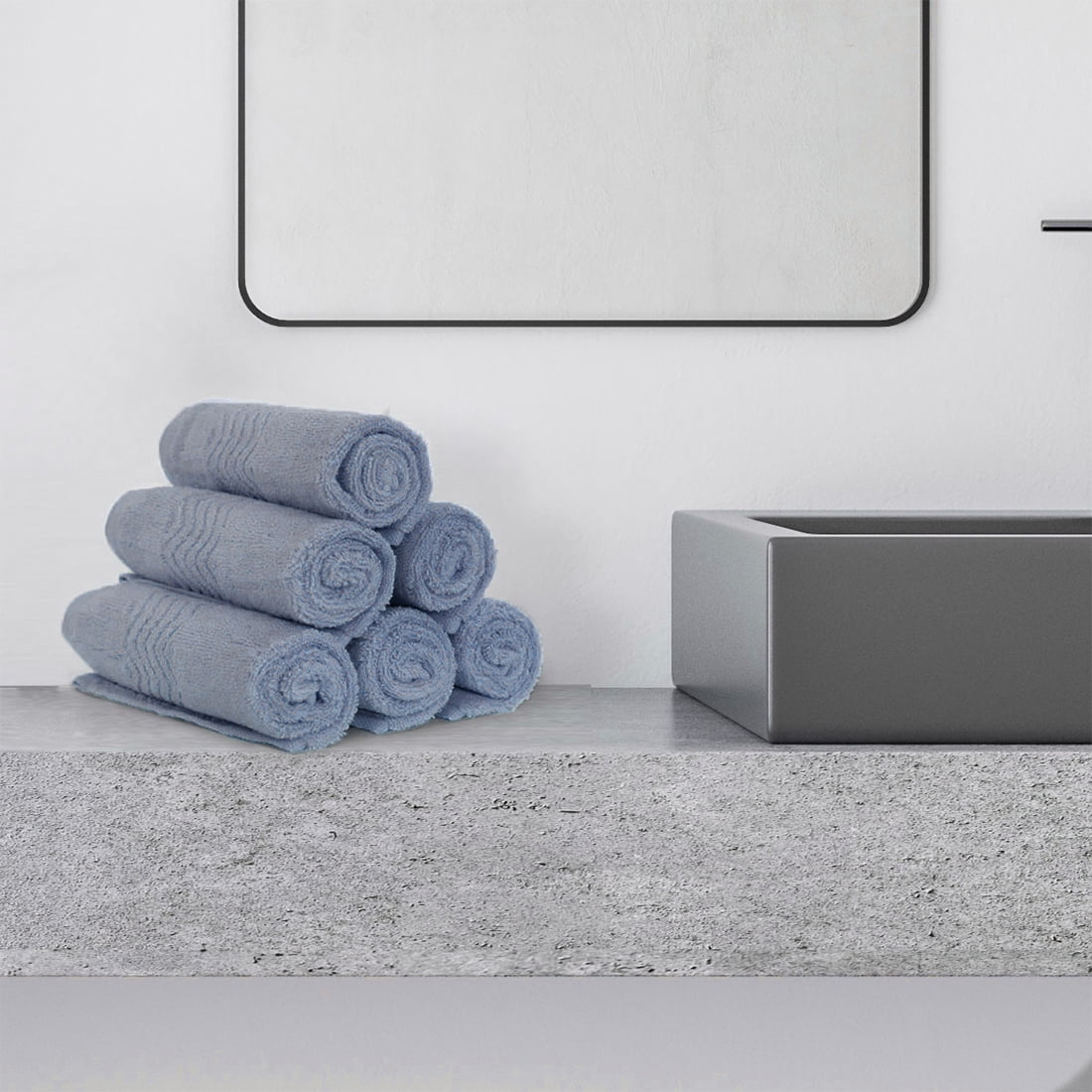 PiccoCasa 6 Pack Soft & Absorbent Hand Towels 100% Cotton 13 x 29 Inch for Bathroom Dark Blue