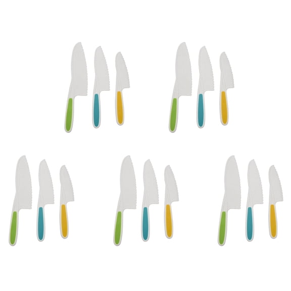 Knives for Kids 15-Piece Nylon Kitchen Baking Knife Set,Children'S Cooking Knives Firm Grip, Serrated Edges