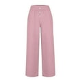 thumbnail image 3 of Lmnyox High Waist Palazzo Pants for Women Fall Fashion Wide Leg Lounge Pants Casual Pocket Trousers for Plus Size, 3 of 4