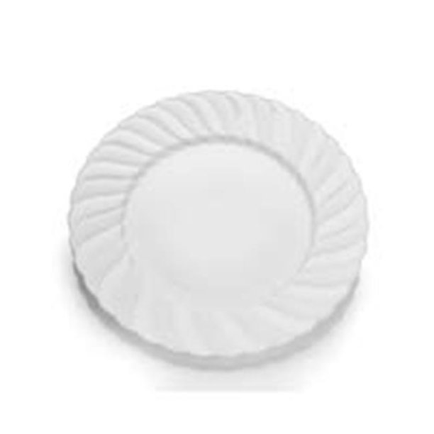 CPC B6ELWP 6 in. Elegant Disposable Hard Plastic Plates, White Case