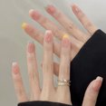 thumbnail image 4 of 24 Uds. De uñas postizas desmontables cortas Y2k con diamantes de imitación y pegamento para Ballet, puntas de uñas postizas artificiales dulces y frescas para niñas, 4 of 5