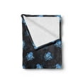 thumbnail image 2 of Octopus Soft Flannel Fleece Blanket, Watercolor Ocean Inhabitants Marine Inspired Illustration Abstract Silhouettes, Cozy Plush for Indoor and Outdoor Use, 50" x 70", Blue Dark Blue, by Ambesonne, 2 of 5