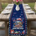 thumbnail image 4 of Independence Day Truck Table Runner 72 Inches, Blue Star Firework 4th of July Bed Runner Dresser Scarves Tabletop for Indoor Outdoor Parties/Ceremony/Banquet, 14" x 72", 4 of 9