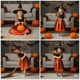 thumbnail image 3 of Jurebecia Girls Halloween Witch Costume Dress up Set with Hat Toddler Kids Fancy Witch Outfit for Party Cosplay 12,11-12 Years, 3 of 14