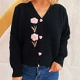 thumbnail image 1 of Ailaofu Women's Long Sleeve Knit Sweater Open Front Cardigan Button Loose Outerwear, 1 of 5