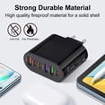 thumbnail image 3 of 65W USB Charger 6 Port PD Type C Fast Charging Adapter For iPhone 13 14 15 Samsung Xiaomi Huawei Mobile Phone Wall Quick Charger White EU Plug, 3 of 6