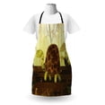 thumbnail image 3 of Turtle Apron, Cartoon Style Woodland Composition Animal Walking Wildlife Natural Forest Fauna, Unisex Kitchen Bib with Adjustable Neck for Cooking Gardening, Adult Size, Multicolor, by Ambesonne, 3 of 4