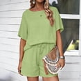 thumbnail image 4 of Maqroz Vacation Outfits for Women Spaghetti Strap Top and Wide Leg Pants Set Two Piece Outfit Summer Beach Travel Lounge Sets Green XXXL, 4 of 7