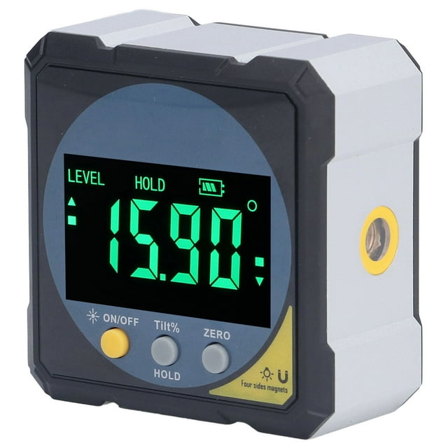 Electronic Protractor, Easy Operation Double Side Digital Angle Finder 4x90 Range Strong Magnet High Accuracy for Angles Measurement