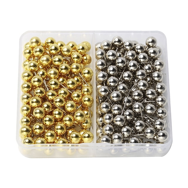 KAKOWELY Broches Rondes avec Point à Aiguille pour Cartes et Planches de Liège Taille 6mm Couleurs Assorties Plastique et Acier Inoxydable, 0,63"X0,24"X0,24 Pouces