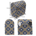 thumbnail image 5 of Ethnic Lounger Chair Bag, Vintage Tile Ornament Diagonal Pattern with Art Influences, High Capacity Storage with Handle Container, Lounger Size, Blue Orange Beige, by Ambesonne, 5 of 5