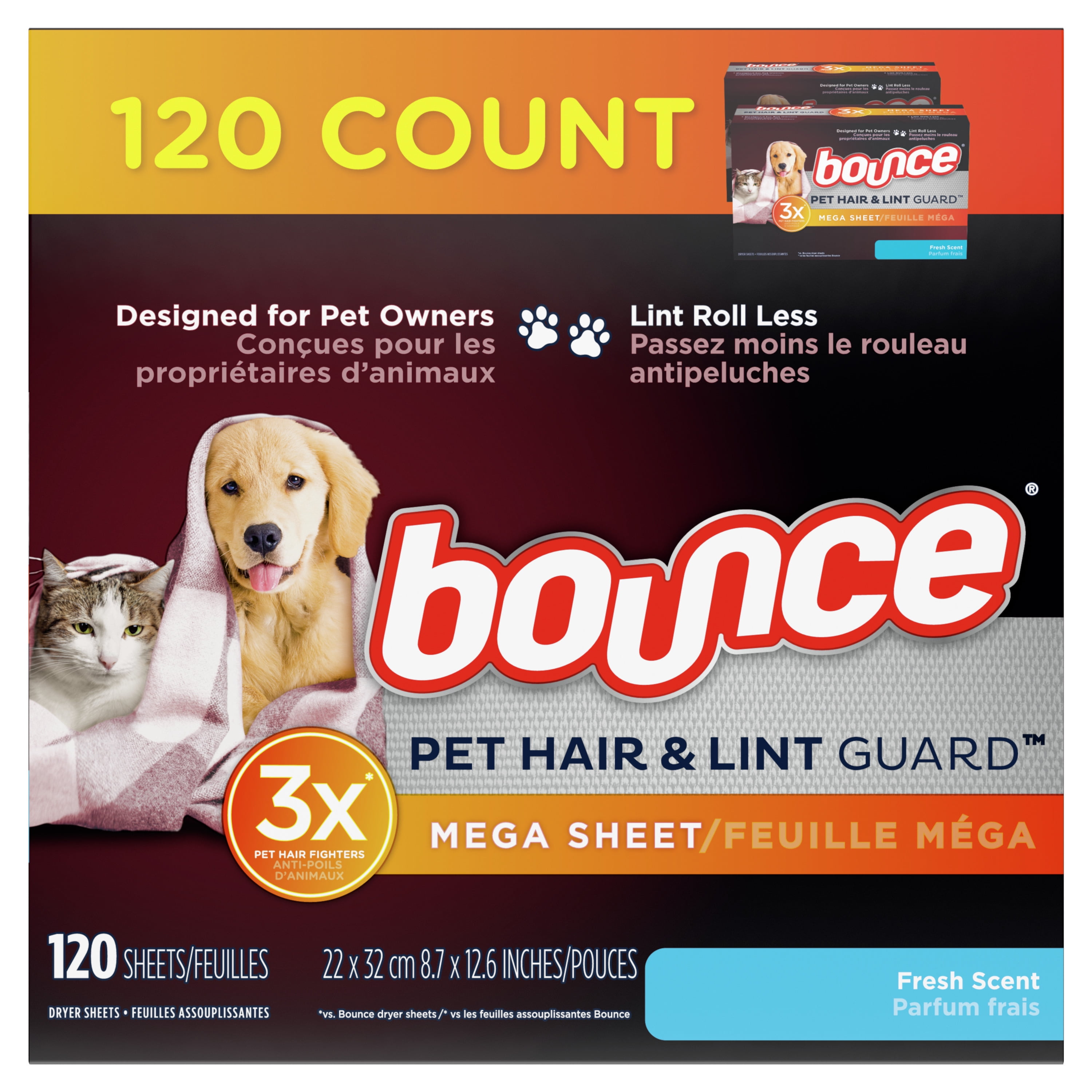 bounce pet hair and lint guard unscented