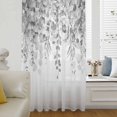 thumbnail image 6 of Grey Botanical Sheer Curtains 72 Inches Long, Weeping Eucalyptus Leaves Watercolor Light Filering Curtains, Breathable Simi Curtain Privacy Drapes for Living Room Bedroom Lightweight Window Treatment, 6 of 9