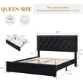 thumbnail image 3 of Full/Queen/King Size Bed Frame with 2 Storage Drawers, Vintage Velvet Upholstered Bedframe with Wooden Slat Support and Button Tufted Wingback Headboard, No Box Spring Needed, Noise Free, 3 of 8
