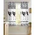 thumbnail image 4 of Black Plaid Farmhouse Sheer Curtains 39 Inch Length 2 Panels Set for Living Room/Bedroom, Watercolor Cute Country Cow Checkered Kitchen Curtains Grommet Curtains Window Treatments 27.5"x39"x2, 4 of 7