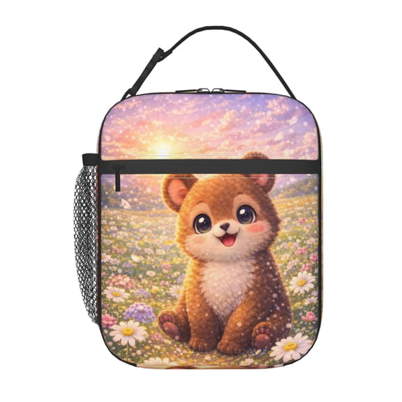 Bear Lunch Bag Reusable Thermal Lunch Tote with Handle for Women and Men