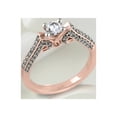 thumbnail image 2 of 14k Rose Gold 3/4 Carat(ctw) Round Cut Natural White Diamond Vintage Solitaire Engagement Ring for Women Wedding Birthday (Diamond Color: H-I, Clarity: I2, 0.75cttw) Ring Size-6, 2 of 4