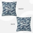 thumbnail image 3 of ZICANCN Geometric Blue Camouflage Throw Pillow Covers, Bed Couch Sofa Knit Decorative Pillow Covers for Living Room Farmhouse, 12"x12", 3 of 8