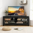 thumbnail image 2 of Costway 3-Tier Corner TV Stand with Power Outlet 4 Open Storage Shelves for Living Room Black, 2 of 10