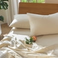 thumbnail image 2 of MooMee Pillowcases 100% Washed Cotton Linen Like Texutured 2-Piece (Almond Milk Grey, King), 2 of 4