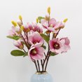 thumbnail image 3 of Flores de magnolia artificiales de tacto real de 45 cm para arreglos florales, envoltura de regalos, ramos de flores, decoración del hogar/oficina, paquete de 2, rosa roja oso de fresa Electrónica, 3 of 6