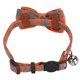 thumbnail image 5 of Gatos Lindos Collares Bowknot Corbata A Cuadros Pajarita De Tela Suave Con Campana Suministros De Decoración Para Mascotas Naranja, 5 of 5