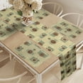 thumbnail image 2 of Ambesonne Hipster Table Runner & Placemats, Old Cameras Grungy, Placemat 4 pcs + Runner 12"x90", Reseda Green Sand Brown, 2 of 2