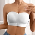 thumbnail image 2 of WZXFASHION Strapless Bra For Women Wire Bras Front Buckle Padded Bra With Straps Bra White L, 2 of 9