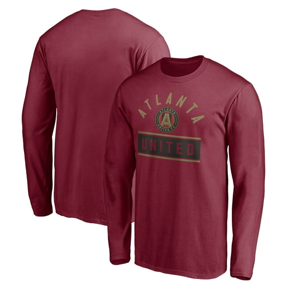 Men's Red Atlanta United FC Team Arch Knockout Long Sleeve T-Shirt