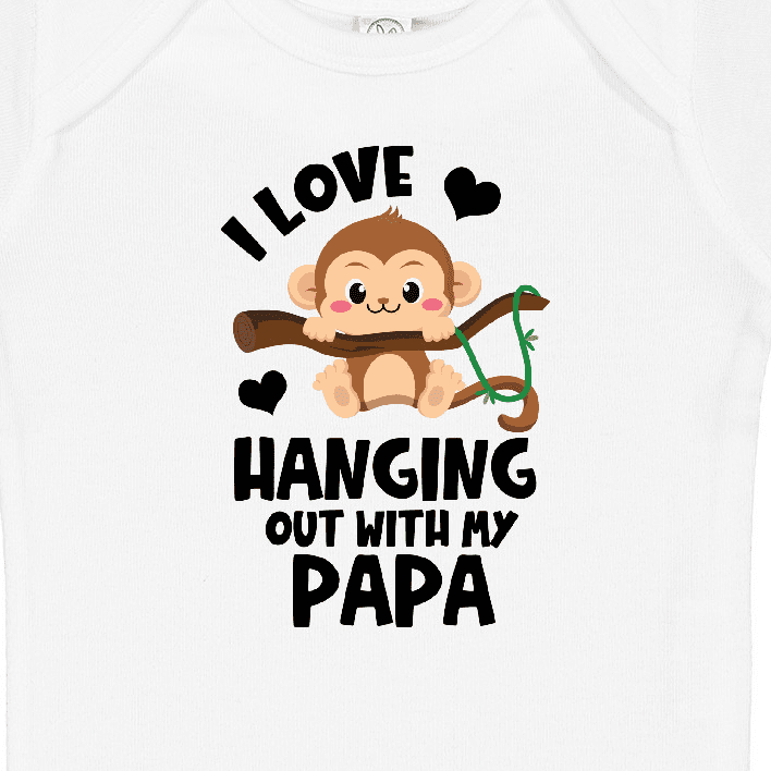 Inktastic Monkey I Love Hanging out with My Papa Boys or Girls Baby Bodysuit