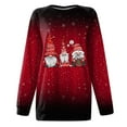 thumbnail image 5 of VALMASS Long Sleeve Sweatshirt for Women Plus Size Crewneck Xmas Gnome Print Tops Christmas Casual Cozy Blouses (5XL, Red), 5 of 5