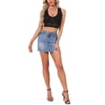 thumbnail image 2 of INSPIRAR CHIC Top de Mujer Sin Mangas de Encaje Floral con Escote en V Profundo y Cami Corto XS Negro, 2 of 6