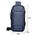 thumbnail image 2 of Hanging strap bag, USB anti-theft laptop backpack, casual chest shoulder bag, suitable for both men and women - blue, 2 of 5