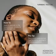 Advanced Clinicals Turmeric Oil Face Serum for Dry Skin. 1.8 fl oz