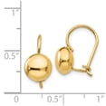 thumbnail image 3 of Real 14kt Yellow Gold Polished 8mm Button Kidney Wire Earrings; for Adults and Teens; for Women and Men, 3 of 3