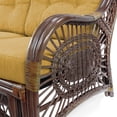 thumbnail image 4 of Malibu Lounge Three-Seater Sofa Natural Rattan Wicker Handmade Design with Light Brown Cushions, Dark Brown, 4 of 5