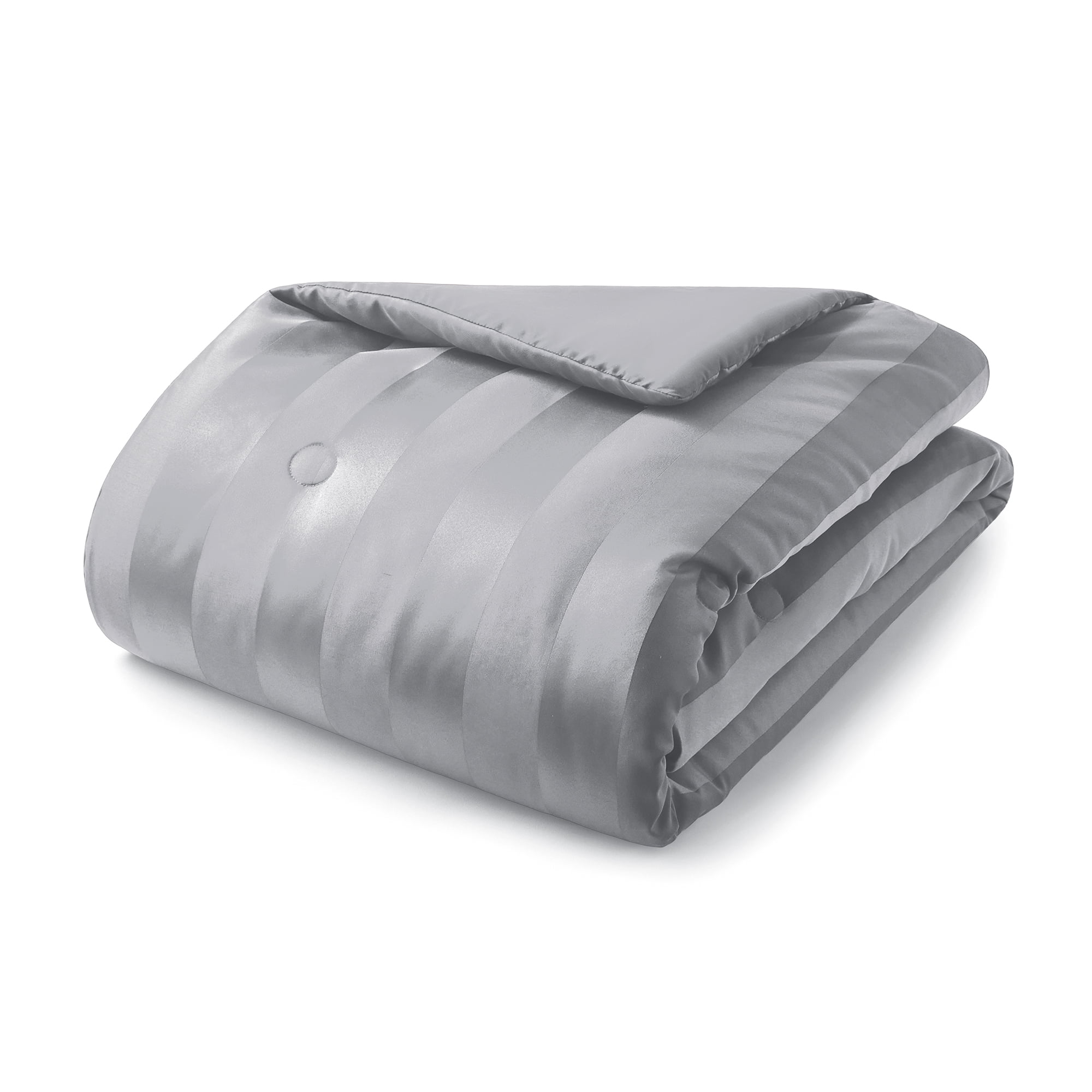 Mainstays 5-Piece Grey Damask Stripe Comforter Set, Full/Queen