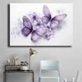 thumbnail image 4 of Mudket Framed Floral Canvas Wall Art Lavender Purple Butterfly Flower Prints Wall Decor Botanical Canvas Print Ready to Hang for Bedroom Wedding Living Room Decor - 12"L x 8"W, 4 of 10