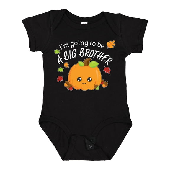Inktastic I'm Going to Be a Big Brother- Cute Halloween Pumpkin Boys Baby Bodysuit