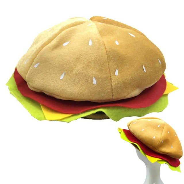 Hamburguesa De Halloween Sombrero De Lujo En Forma De Hamburguesa Con Queso Sombrero De Comida Rápida Carnaval Vestido De Fiesta De Navidad Accesorio De Disfraz Advancent HA032291-00