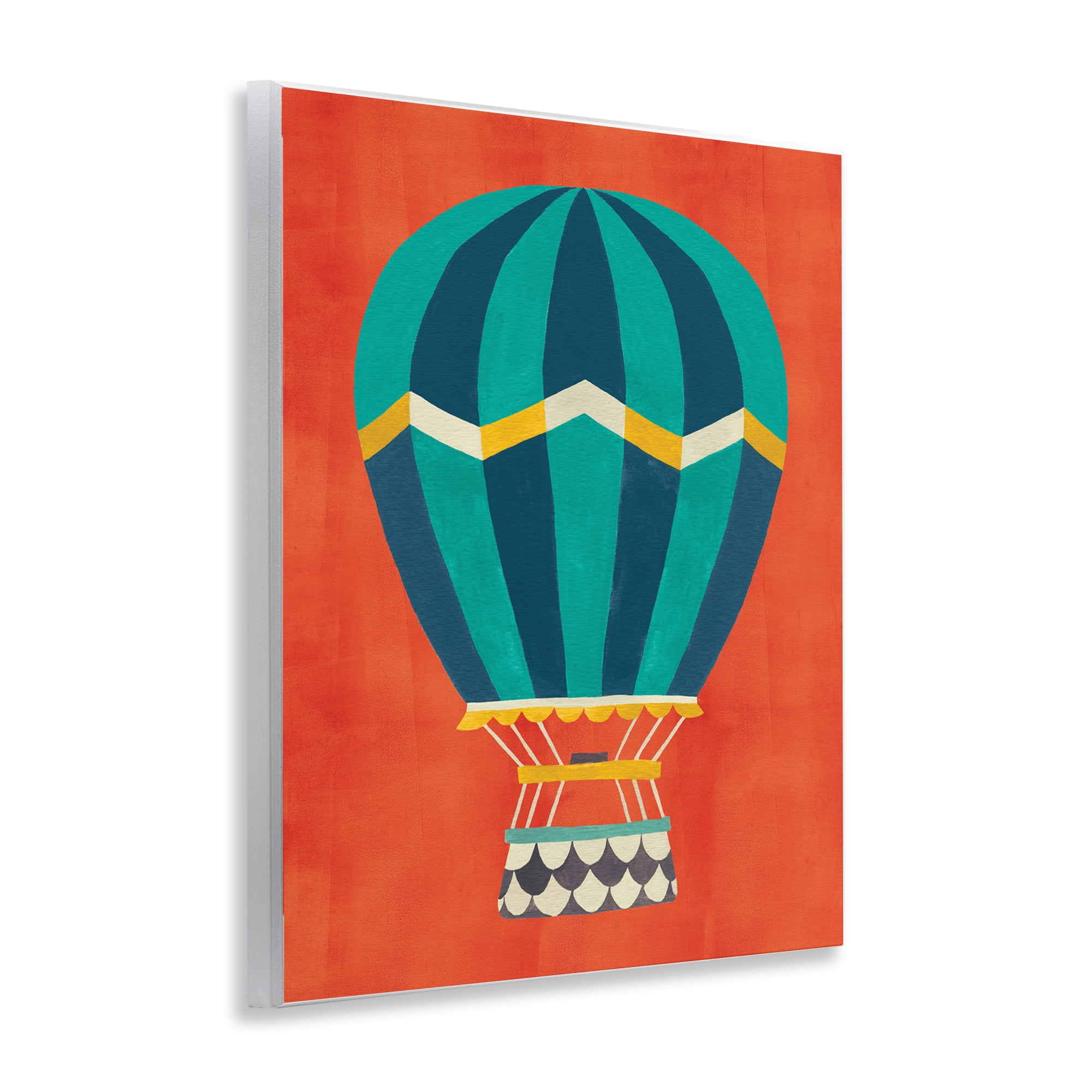 Stupell Industries Hot Air Balloon on Red Transportation Painting Unframed Art Print Wall Art, 11 x 14