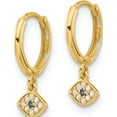 thumbnail image 2 of 10K Yellow Gold Polished Clear & Blue Cz Dangle Evil Eye Hinged Hoop Earrings - Jbsp, 2 of 5