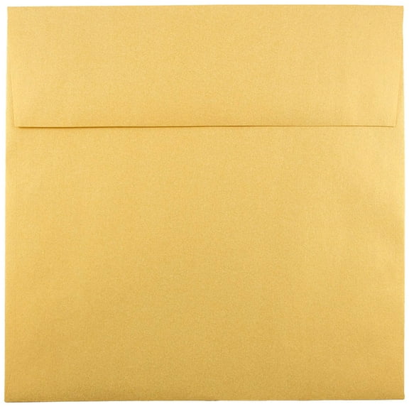 JAM Paper 8.5 x 8.5 Square Envelopes, Gold Metallic, 25/Pack