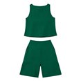 thumbnail image 6 of Costeam Womens 2 Piece Matching Outfit Sleeveless Crew Neck Cropped Top Elastic High Waist Bermuda Shorts with Side Pockets Lightweight Soft Breathable Relaxed Fit Summer Loungewear Set, 6 of 6
