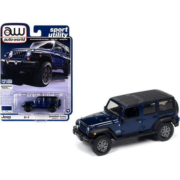 Auto World 18 Jeep Wrangler Jk Unlimited Deep Blue Car Play Vehicle Walmart Com