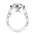 thumbnail image 4 of IGI Certified Lab Grown Diamond Engagement Ring | Center 7.5MM Cushion Cut Beaded Floral Halo Wedding Rings For Women In 14k Solid White Gold | F-G, VS-SI Quality (2.55 Ctw) Ring Size-4.5, 4 of 7