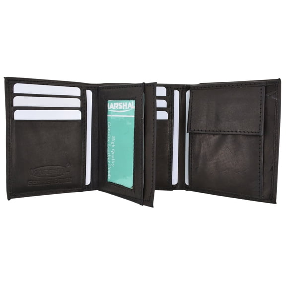 Boys Slim Compact Flap Id and Coin Pocket Trifold Wallet soft leather
