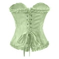thumbnail image 5 of VISALY Corset Tops Women's Overbust Bustier Corset Boby Shapers Flower Printed Bouquet Waist Tight Body Shaping Beauty Underwear Light Green Xxl, 5 of 6
