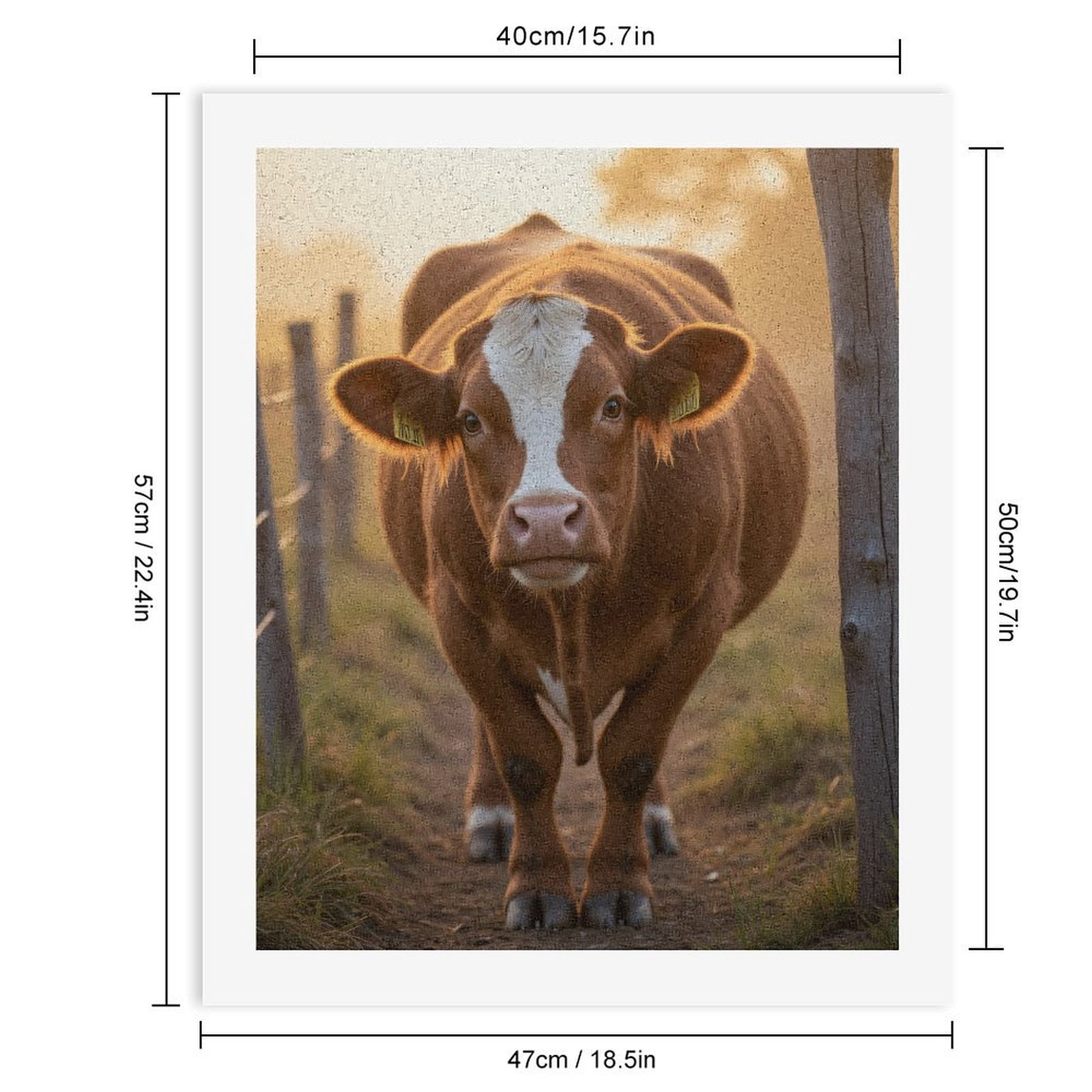 Paint by Numbers Kit for Adults, Sunlit Pasture Cow Pathway Paint by Numbers, Easy Paint by Numbers Kit for Adults Beginner, DIY Adult Paint by Number Kits on Canvas, Home Decor
